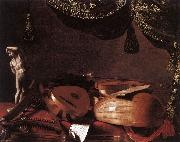 Still-Life with Musical Instruments and a Small Classical Statue  www